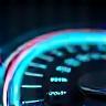 Speedometer displaying peak network performance