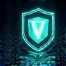 Digital shield icon protecting a network